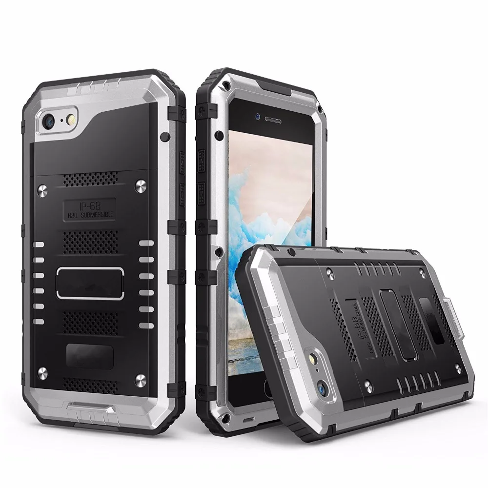3 Proofings Armor Case Waterproof  For iphone X 8 Metal Aluminum Dirt Shock IP5 Case For iPhone 6 6s 7 8 Plus Heavy Rugged Cover (5)