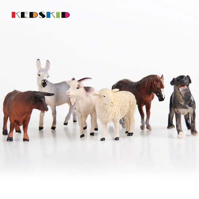 6 Pcs/set realistic wild zoo farm animal model action figure children