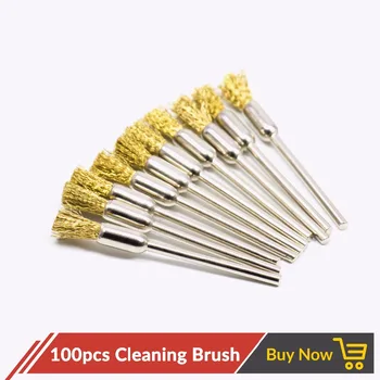 

Volcanee 100pcs/lot Cleaning Brush DIY Tool for RDA RTA Atomizer Tank Heating Wire Coils Clean Steel Brush Electronic Cigarette