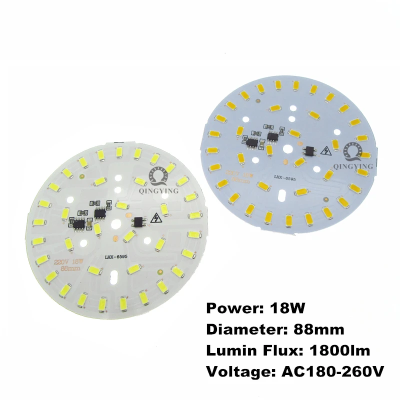 10 шт., 3 Вт, 5 Вт, 7 Вт, 10 Вт, 12 Вт, 15 Вт, 18 Вт, 24 Вт, ac 220 В, светодиодный pcb SMD5730, интегрированный ic драйвер, белый/теплый белый светильник, светодиодный источник лампы