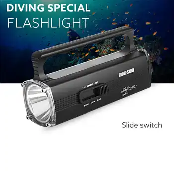 

PROBE SHINY led flashlight rechargeable 8000LM XM-L2 T6 Scuba Diving Underwater 100M Flashlight Torch Waterproof #3S27