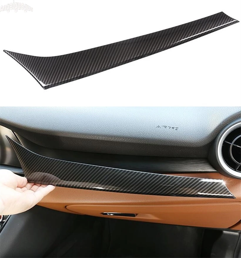 

For Alfa Romeo Giulia Accessories Car Central Console Panel Cover Decoration ABS Carbon Fiber Style Trim Sticker Left hand drive