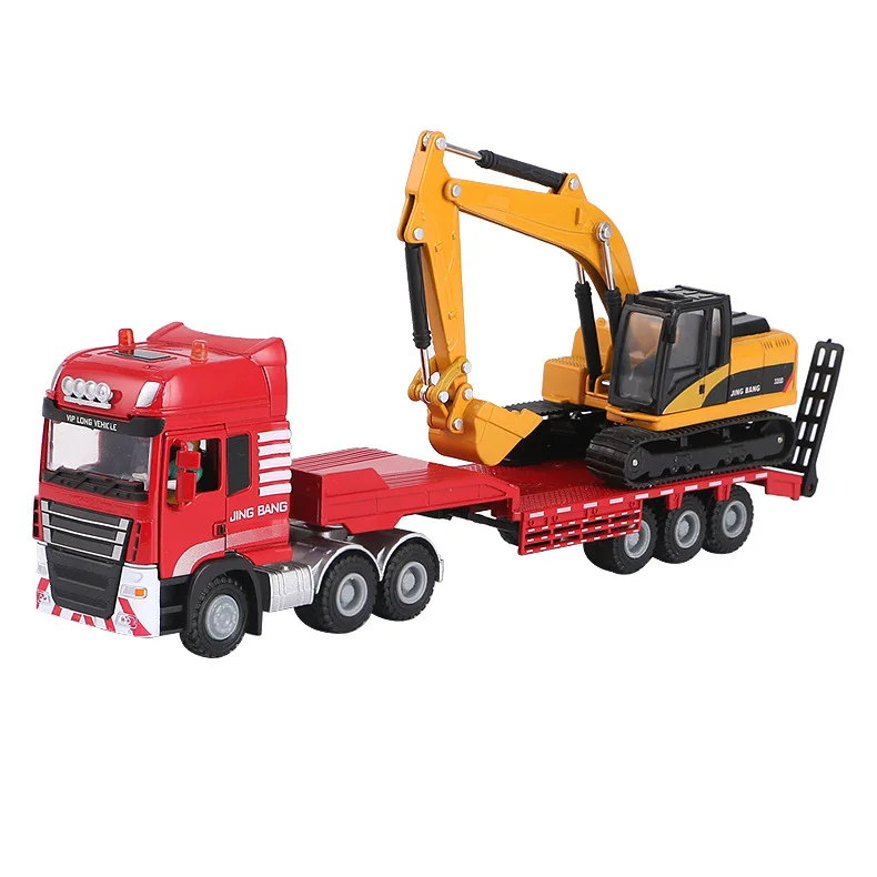 Collectible Alloy Scale Car Models Die-cast Toys for Children mkd2 1:321:50 Engineering Vehicle Excavator Trailer Truck Digger