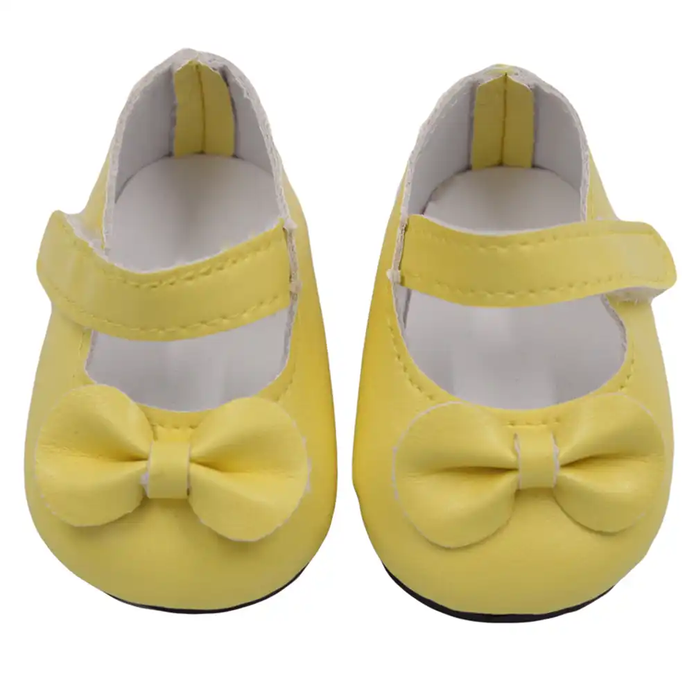 18 Inch Toy Accessories Magic Sticker PU Gift Bow Collection American Doll Shoes