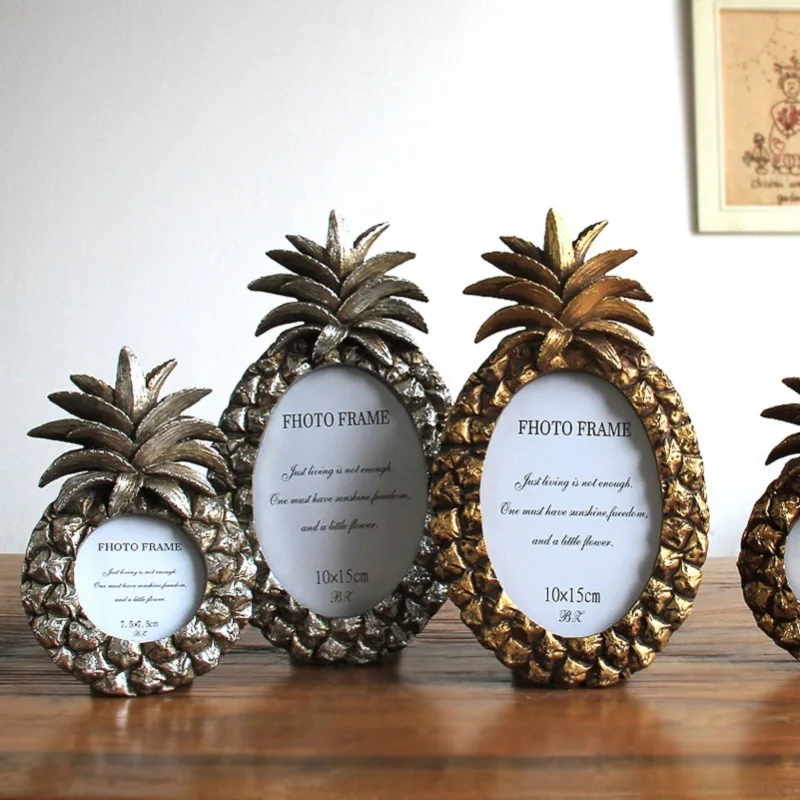

European-style American vintage 3 "6" 7 "resin frame golden pineapple photo frame home decoration ornaments