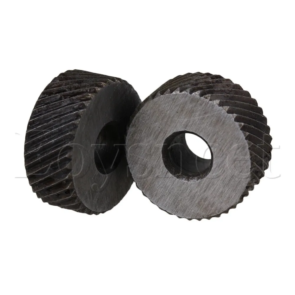 

2 x Knurl Wheel Tool Diagonal Coarse Twill Pattern 8 x 19mm 1.2mm Pitch Roller