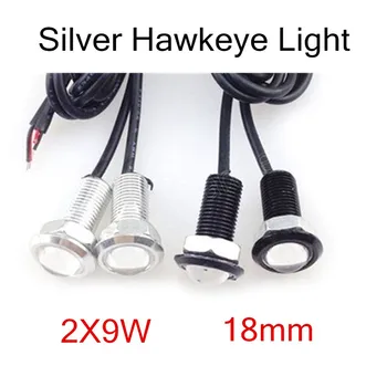

silver LED waterproof 18MM Hawkeye lights ultra-thin license plate 2X9W rogue super bright lamp
