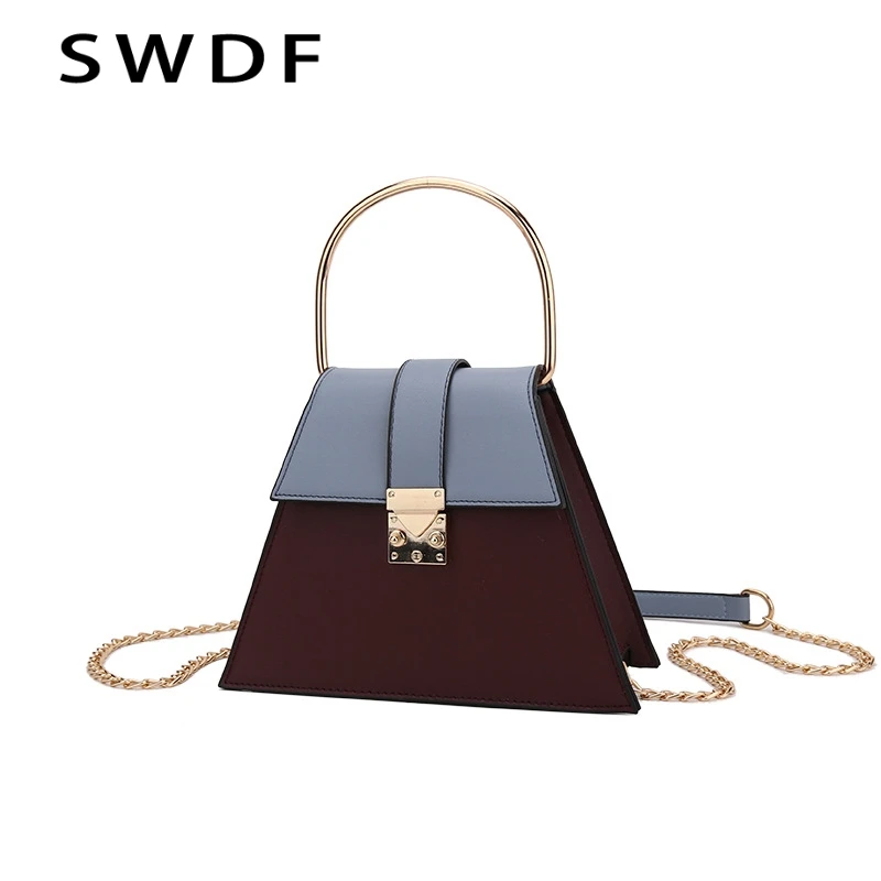

SWDF New Flap Shell Envelope Women's Chain Bag Bolsa Clutches High Quality Sewing Thread Handbag Messenger Bag Girl Shoulder Bag