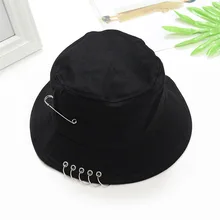 Новые женские шляпы с большими полями BTS POP Iron Ring Bucket, мужские хлопковые кольца ручной работы, хип-хоп шапки для рыбаков Gorras Sun