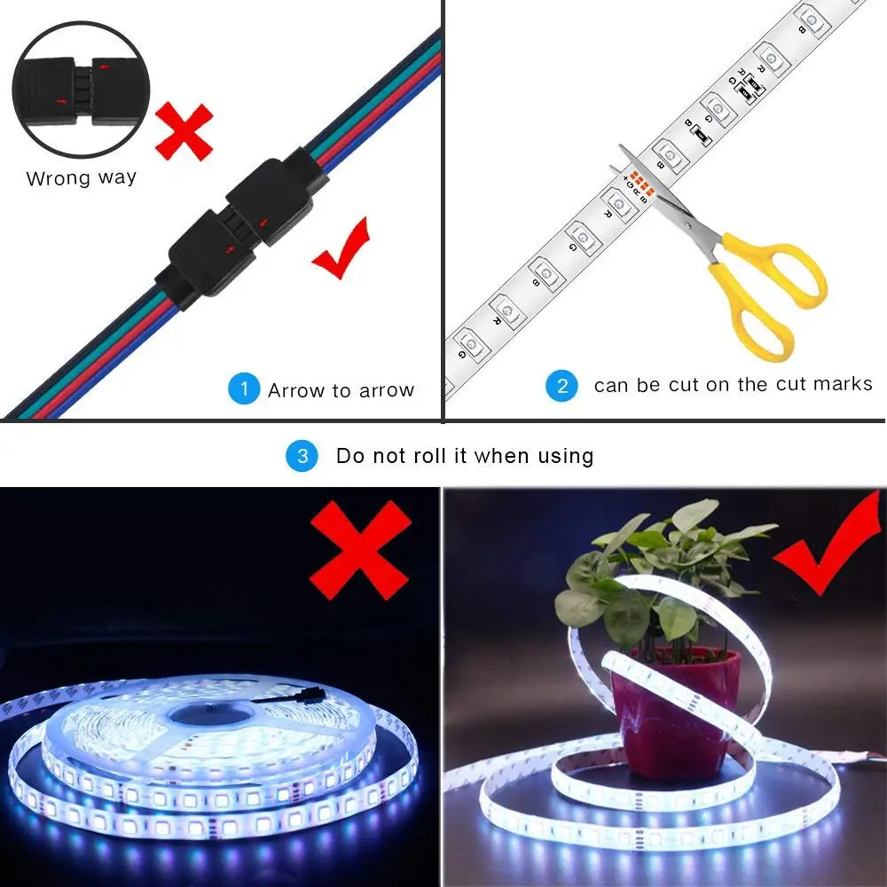 Водонепроницаемая светодиодная лента 5 м 5050 SMD RGB CCT RGBW RGBWW 12В 24В 60leds/m Fiexble