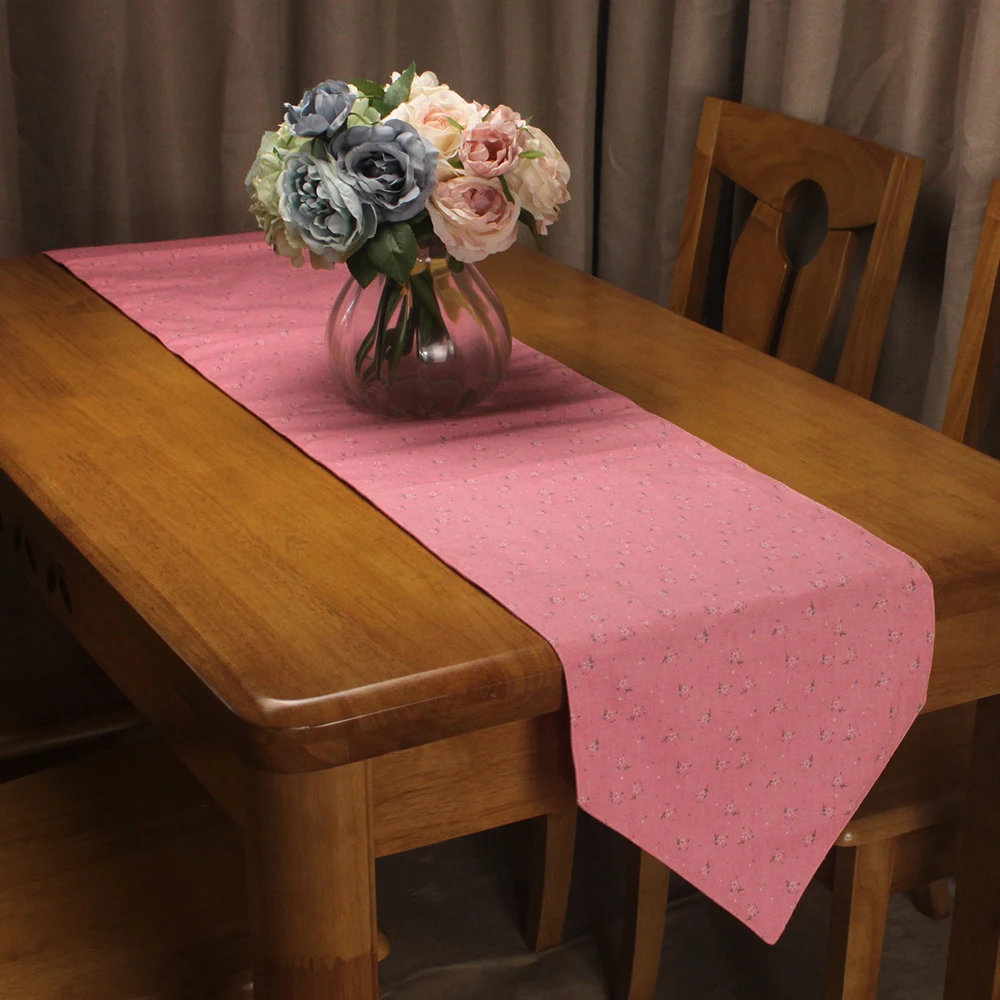 Хлопковый льняной столик в японском стиле для чайных столов с цветочным принтом, декоративный столик для обеденного стола
