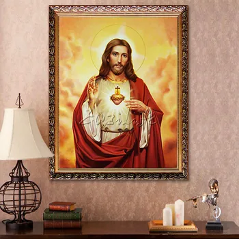 

Home decoration to spray painting the sacred heart of Jesus Christ Jesus heart print Giclee print on canvas art deco painting