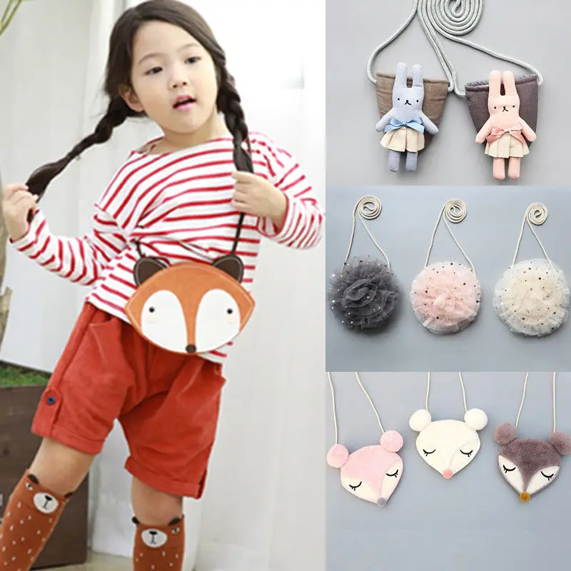 

2018 Brand New Baby Girls Shoulder Bag Handbag Messenger CrossBody Bags Fox BlingBling Crossing Shoulder Bag Children