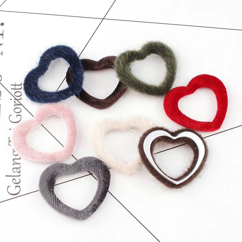 

12 pcs Heart Charm Winter Charm Faux Mink Fur Charm Velvet Halo Charm Winter Jewelry mink fur jewelry DIY Jewelry Supplies