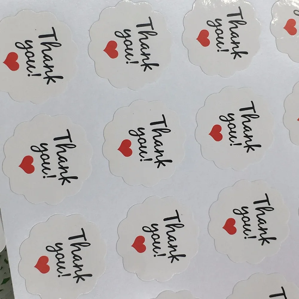 500 шт./лот 3*3 см бумага thank you heart круговая клейкая наклейка для письма этикетки