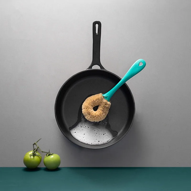 2 Colors PP Dish Bowl Cleaning Brushes Scouring Pad Pot Pan Wash