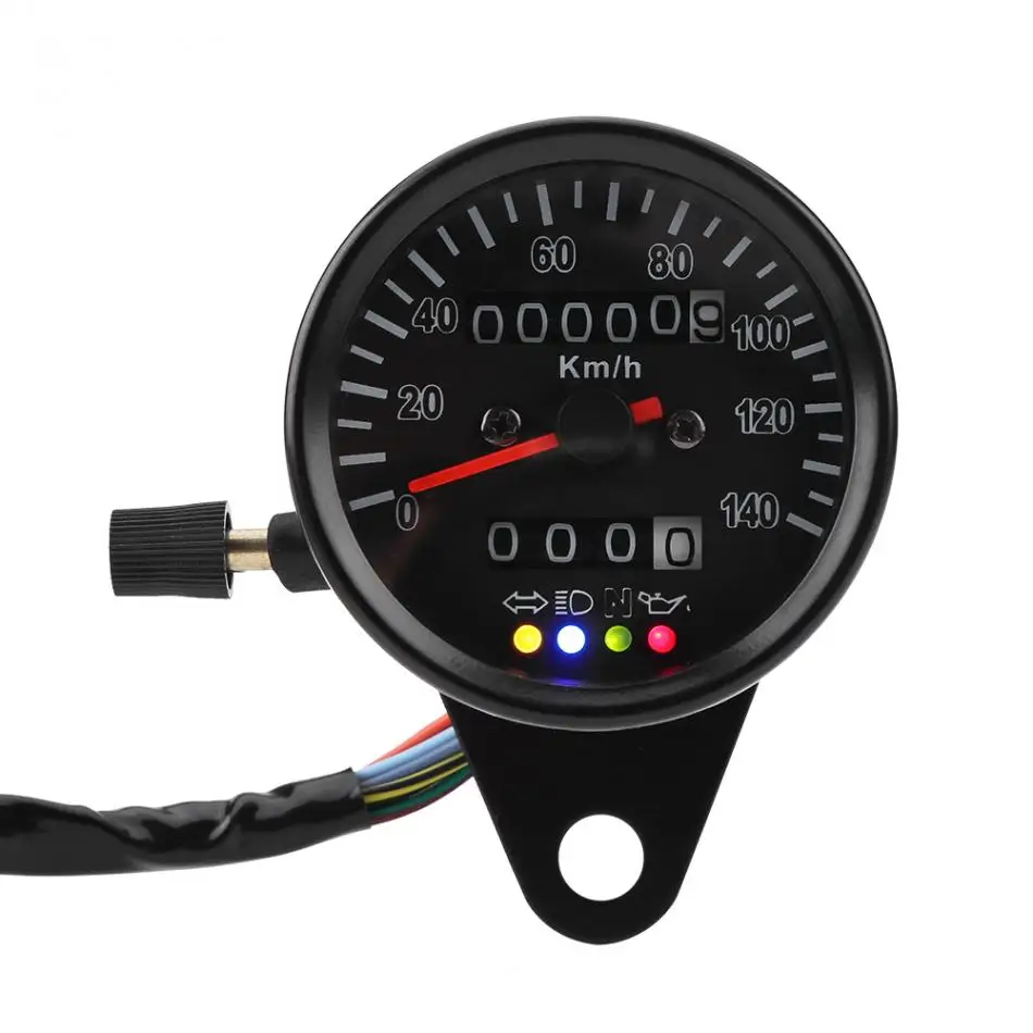 

1pcs Motorcycle Odometer Speedometer Gauge with indicator LED Backlight Night Readable Speed Meter Gauge 60mm Universal Plastic