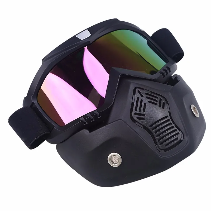 Posbay мотоциклетные очки маска для лица Пылезащитная маска съемные защитные очки для мотоциклов рот фильтр для кафе гонщик Скутер лицо шлем