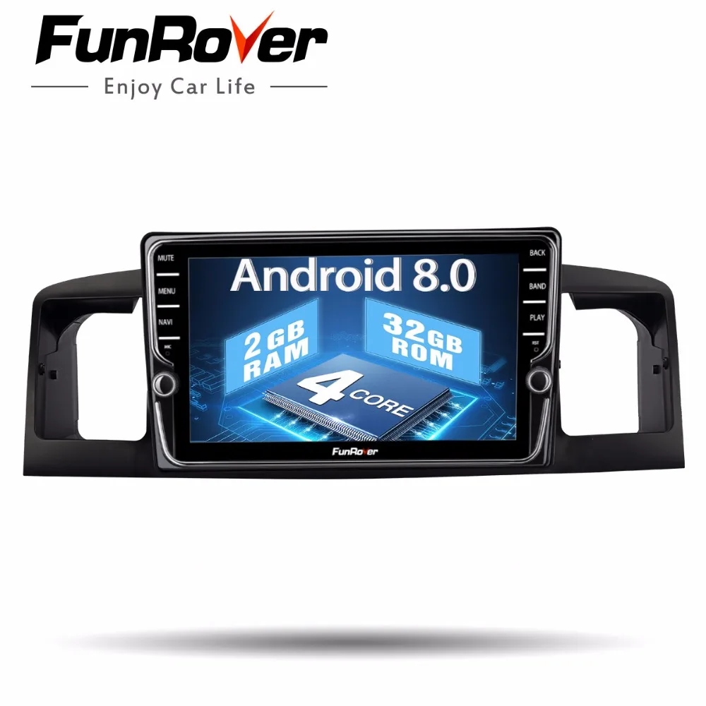 

FUNROVER IPS Screen Android 8.0 car multimedia player dvd GPS auto Radio for toyota Corolla E120 e 120 BYD F3 WIFI stereo DSP 4G