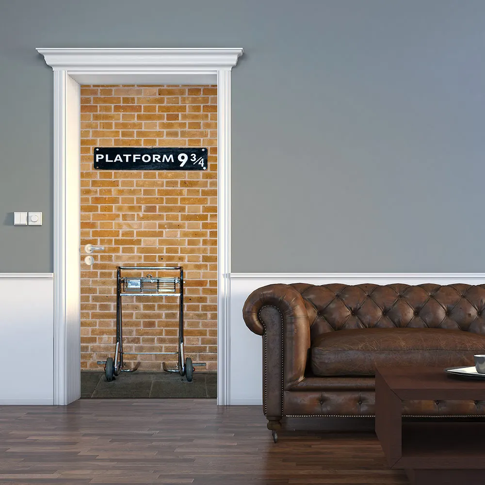 Новейшие 3D креативные наклейки на дверь на платформе DIY Фреска самоклеющиеся обои съемный водонепроницаемый плакат наклейки для домашнего декора