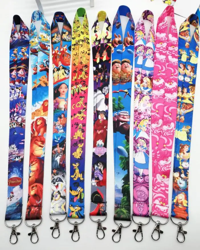 

Hot 1 pcs cartoon Alice princess cat dog Key Chains Neck Strap Keys Camera ID Card Lanyard D-115