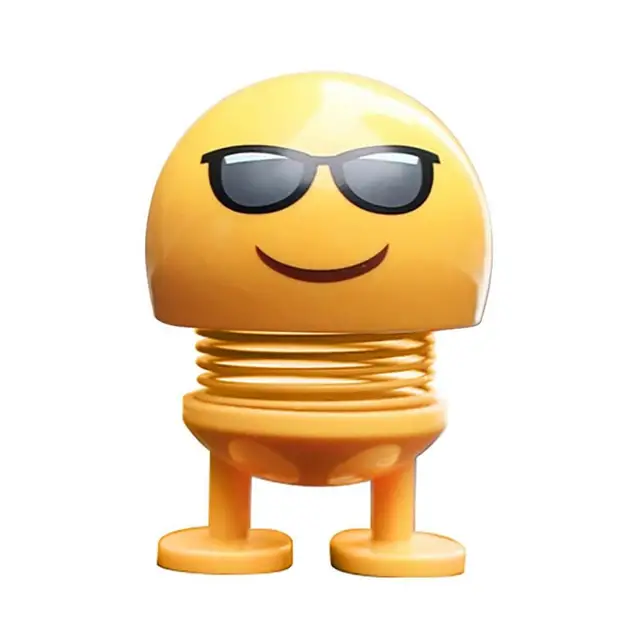 Shaking Head Toys Car Ornaments Dolls Cute Cartoon Funny Emoji Wobble