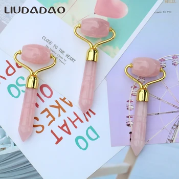 

Newest Jade Rollers Rose Quartz Massager Rollers Women Face Mini Lift Tools Relax Massage Skin Care Beauty Roller Portable