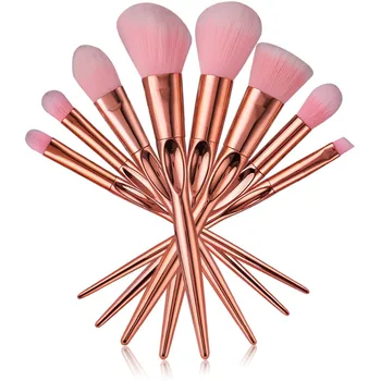 

DE'LANCI Makeup Brushes Rose Gold Handle Makeup Brush set Synthetic Hair Foundation Contour Powder Eyeshadow Make Up Brush