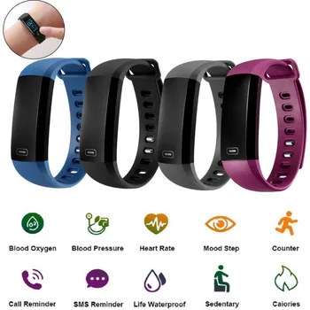 

smart watch Fitness Tracker Heart Rate Sensor Blood Pressure IP67 Waterproof Touch Smart Bracelet Pedometer Wristmatch for Men