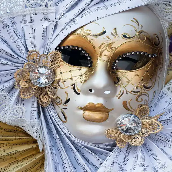 

10x10FT Music Note Mardi Gras Mask Face Masquerade Party Custom Photo Studio Backdrop Background Vinyl 3m x 3m