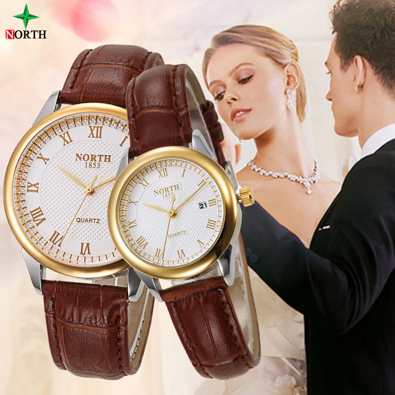 font b Couple b font font b Watches b font Men Women 30M Waterproof Leather