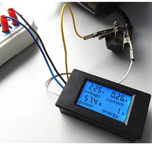Accurate Energy Meter Voltage Current Power 80-260V/20A AC Voltmeter Ammeter Blue Backlight Overload Alarm Function for Indoor