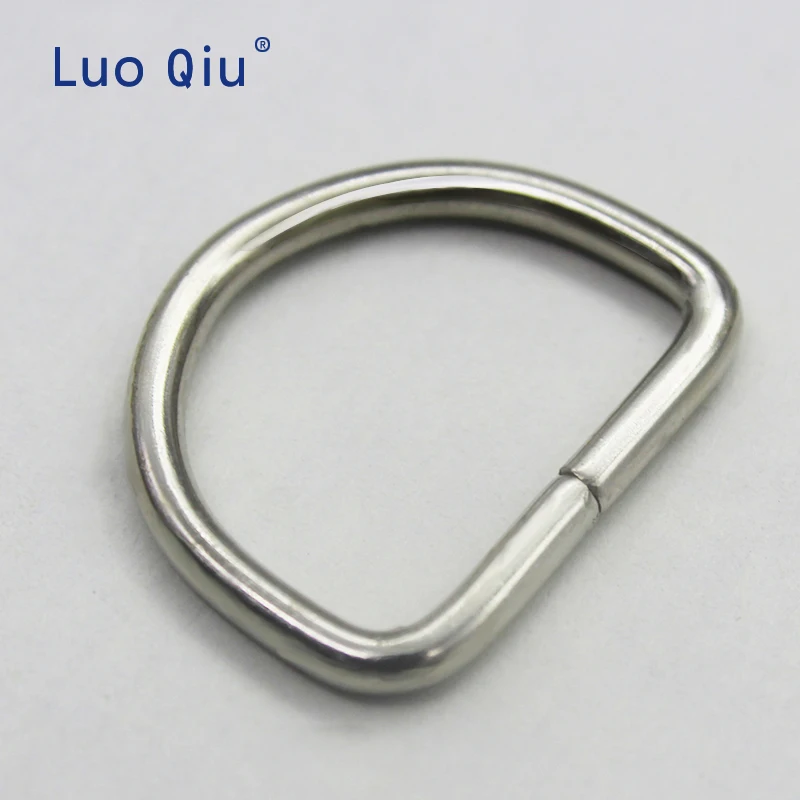 

200 Pcs Metal Sliver D-rings Purse Ring Buckles For Webbing Strapping 30 mm Bag Hanger Accessories Semicircular hoop