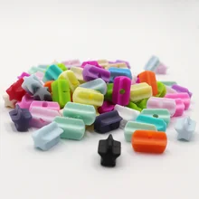 

TYRY.HU 10Pcs/Lot Baby Teether Star Inlay Beads Baby Silicone Teeth DIY Decoration Food Grade Teether Chewing Beads BPA Free
