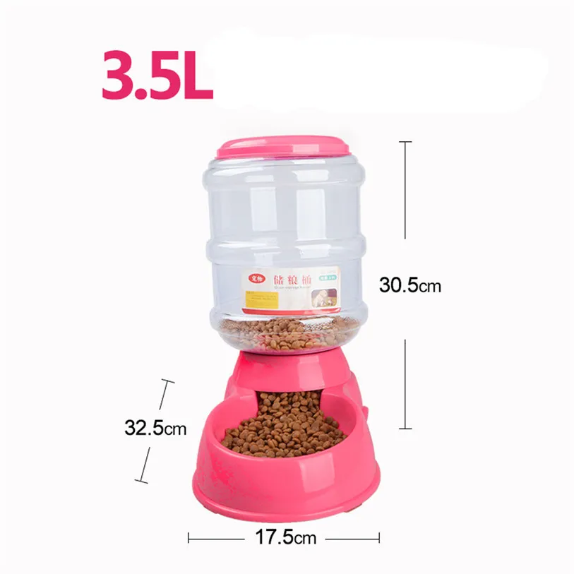 3.5L Dog Bowl Bottle Plastic Automatic Pet Feeder Device Feeding Water Bowl For Pet Dog Cat Puppy Food Bowl Water Dish noFB18 (32)