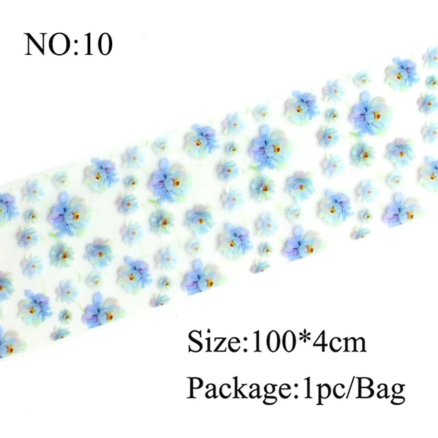 10 видов конструкций голографическая цветок ногтей Фольга комплект передачи ногти Стикеры для художественного оформления цветочные принты микс наклейка ползунок декоративный для маникюра DIY - Цвет: T-10