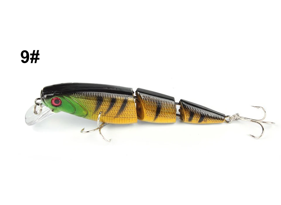 1PCS Jointed Fishing Lure 10.5CM 15G Floating Minnow Plastic Artificial Fishing Wobblers Tools 3 Sections Lure - Цвет: 9