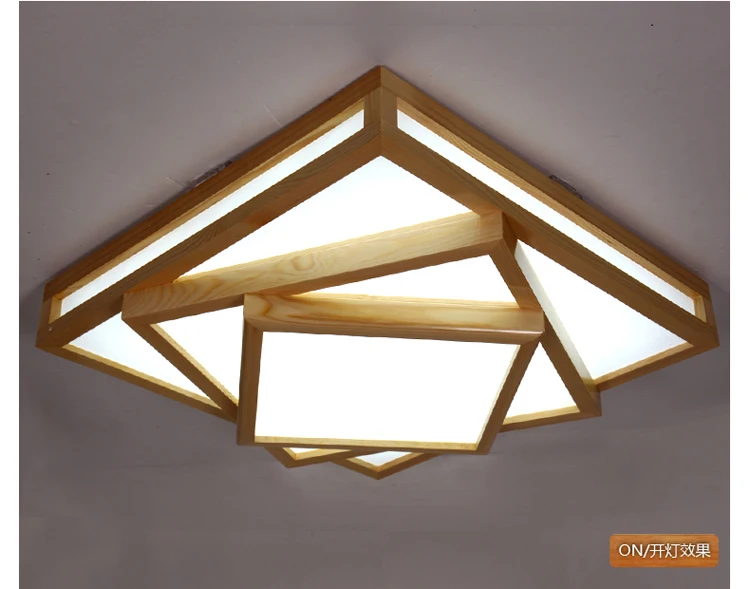 Простой прямоугольный деревянный светодиодные лампы потолочные творческая гостиная спальня ресторан Nordic Art китайский потолочные