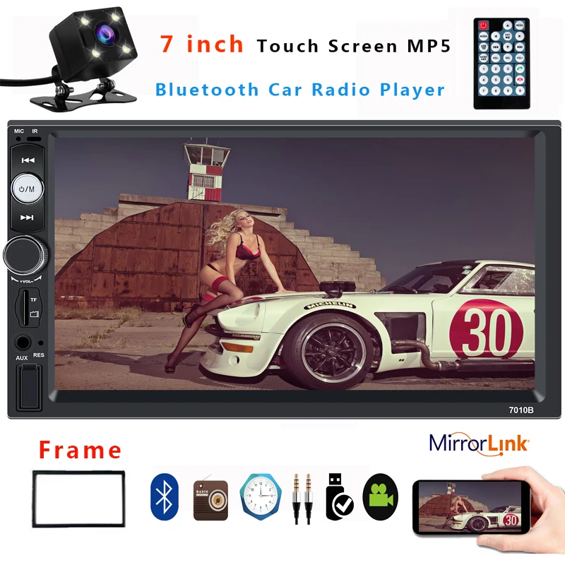 

kklusb 2 din Car Radio 7" HD Autoradio Multimedia Player 2DIN Touch Screen Auto audio Car Stereo MP5 Bluetooth USB TF FM Camera
