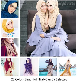 

6PCS New Chiffon Solid Color Shawls Scarf Summer Muslim Scarf / Women Islamic Arab Amira Under Scarf Headwear New Random Color