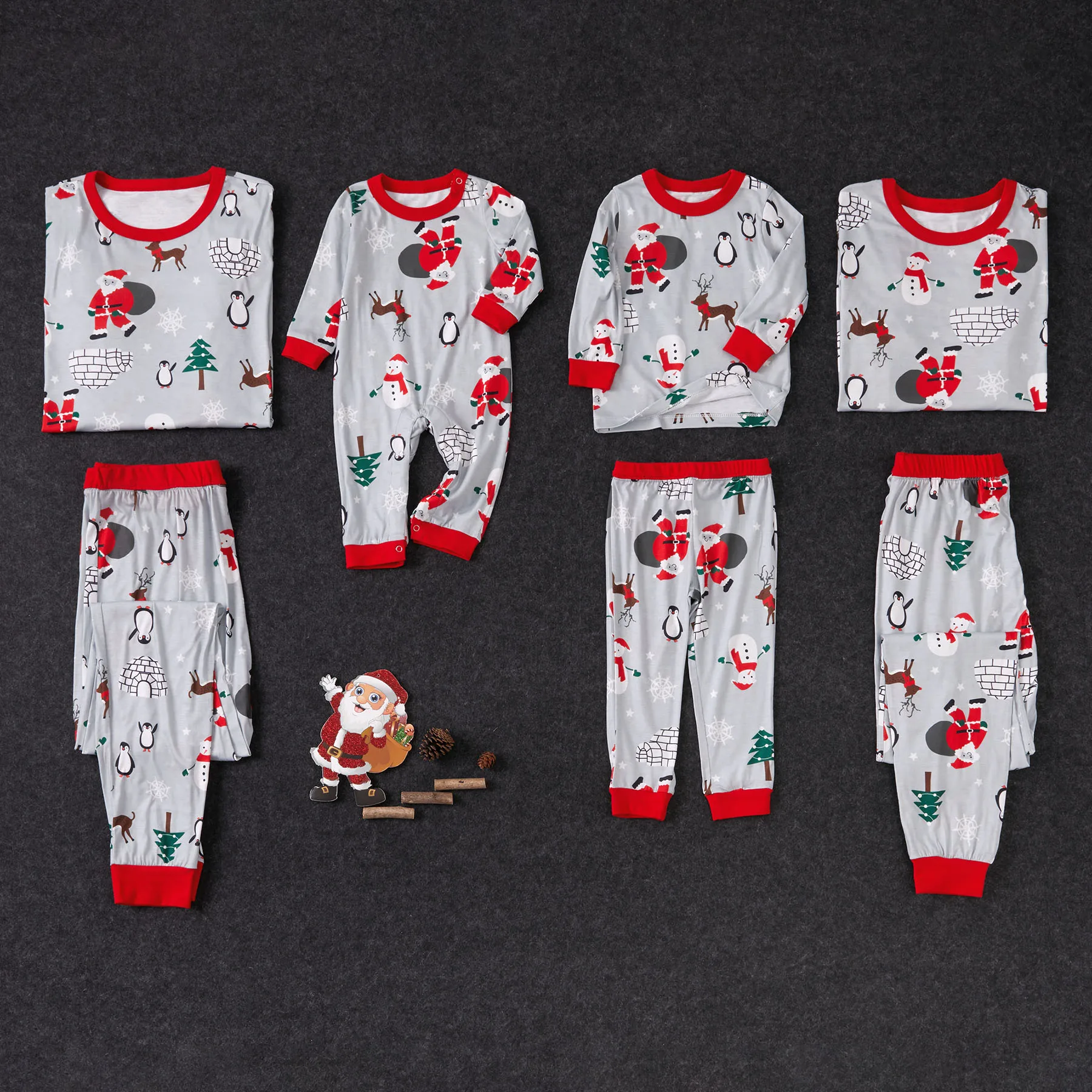 

Family Christmas Pajama Set Cotton Adult Baby Girl Child Cartoon Santa Claus Print Family Matching Clothes Pajamas Pajamas