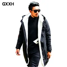 Большой размер мужской куртки осень и зима тренд плюс бархат утолщение в длинном разрезе парка повседневная куртка