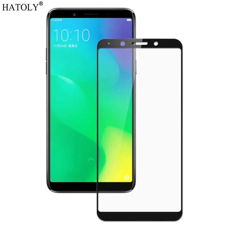Защитное стекло для экрана OPPO A73 F5 полное покрытие закаленное против царапин