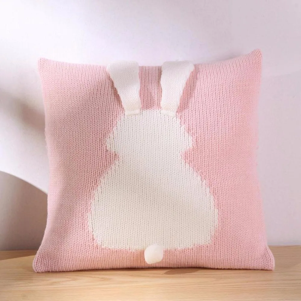 Adorável dos Desenhos Capa de Almofada do Bebê de Malha Travesseiro do Bebê Animados Coelho Crianças Cadeira Assento Sofá Cama Decorativa Fronha Fotografia Adereços 3d 13 Adorável dos desenhos animados 3d coelho crianças