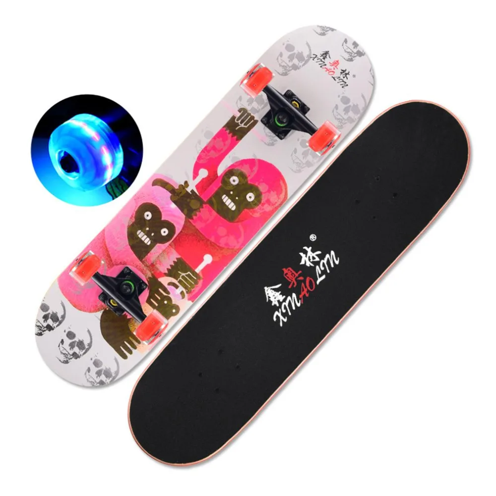 Maple Luminous Four Wheel Skate Board LED light Waterproof Professional Wooden drift Skateboards longboard For Adult&Children Maple Luminous Four Wheel Skate Board LED light Waterproof Professional Wooden drift Skateboards longboard For Adult&Children