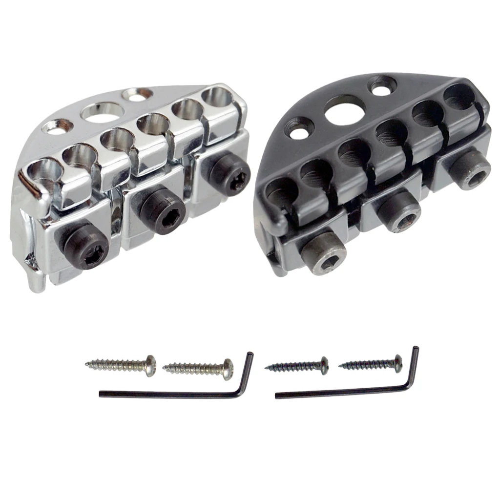 42mm Electric Guitar Bridge String Locking Lock Nut Suspension Type Headless with Screw Wrench Kit Instrument Replacement