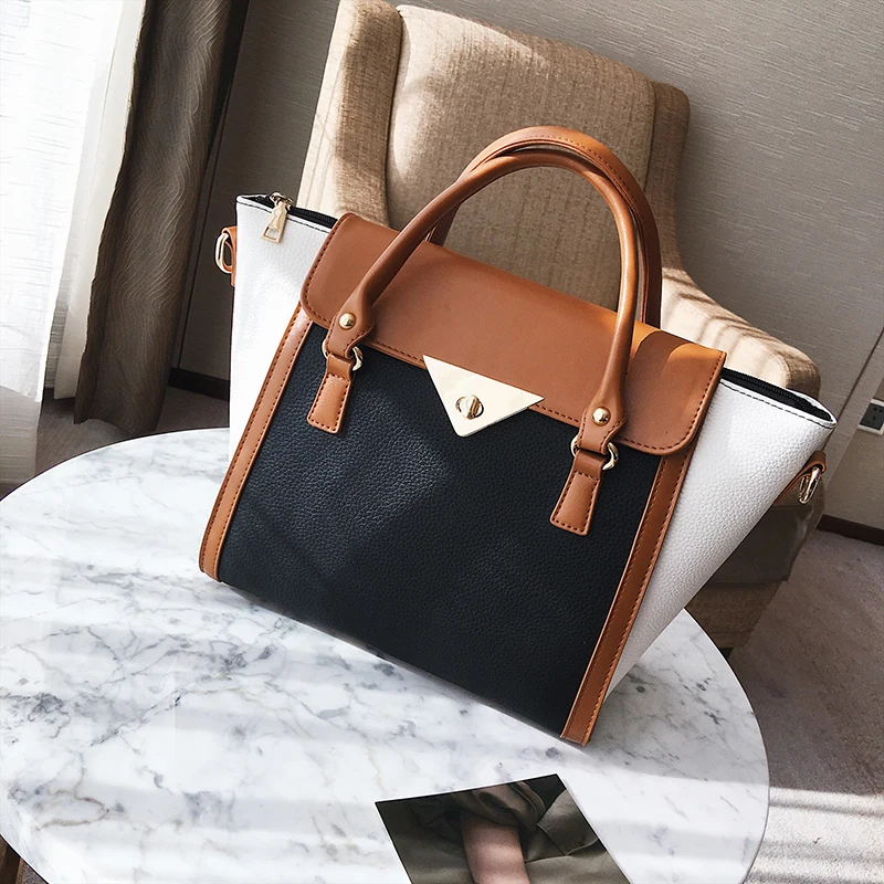 Женская кожаная сумка Большая вместительная с рисунком личи|bolsos mujer|leather handbagsfashion