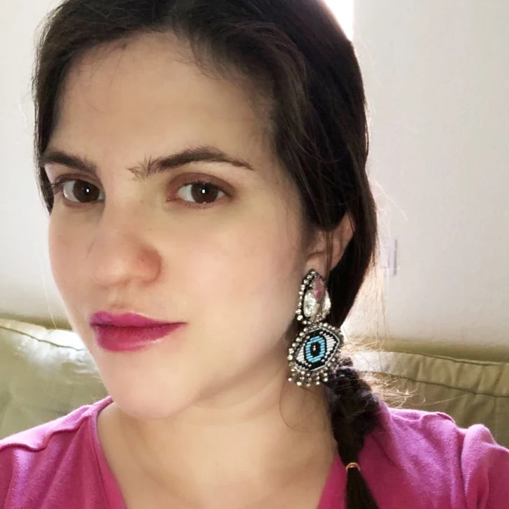 2019 Funny Blue Evil Eye Crystal Big Expression Emoji Embroidery Rhinestone Earrings Without Piercing No Hole (25)