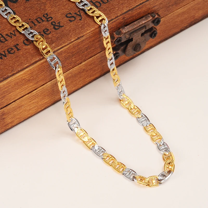 24K Gold Two Tone Gold Chain 24K Stamp 