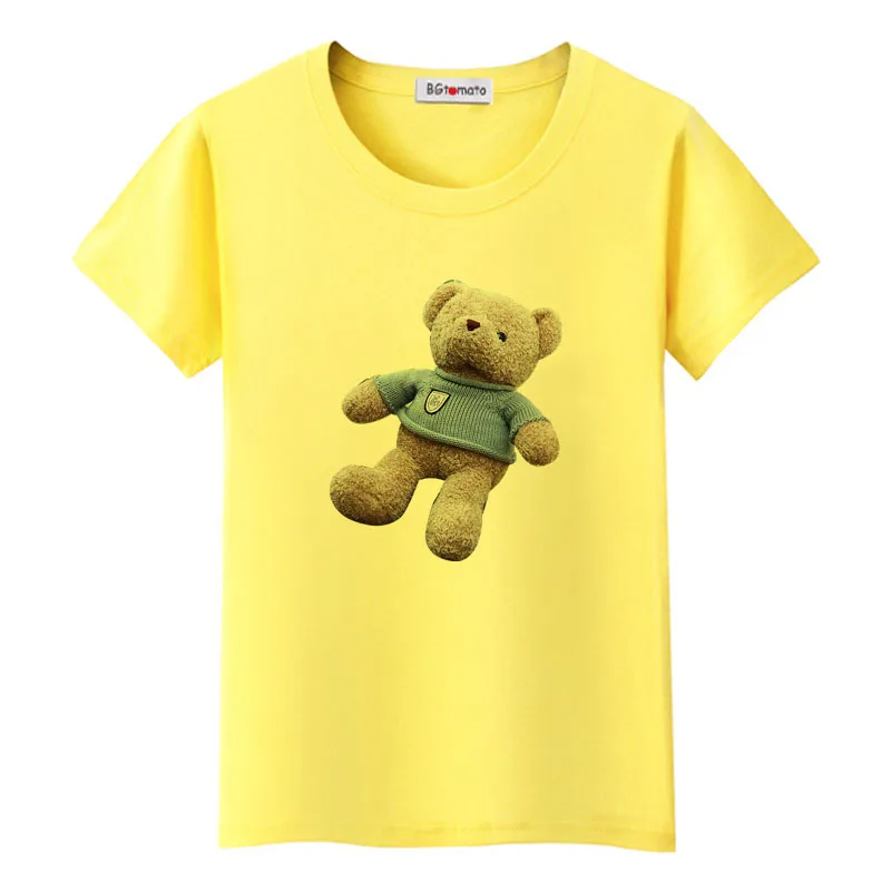 BGtomato Teddy футболка с медведем Прекрасная 3D футболка Женская harajuku футболка женская забавная camiseta mujer Teddy bear Футболка женская